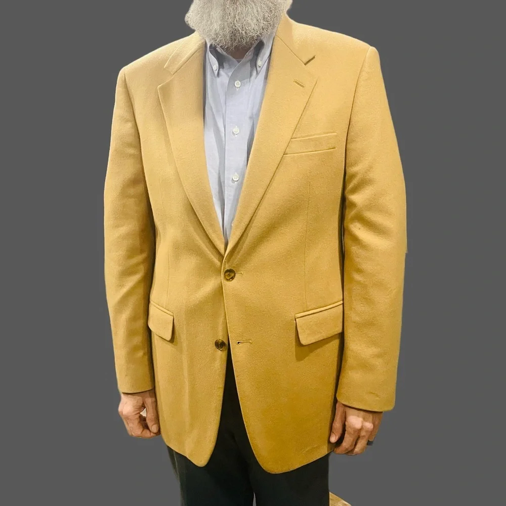 Lord & Taylor Camel Tan Cashmere Sports Coat 42L